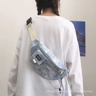 Japanese Harajuku Sweet Cool Style Chest Bag Women's Canvas Small Bag Summer Korean-StyleinsAll-Match Trendy Girl Crossbody Waist Bag