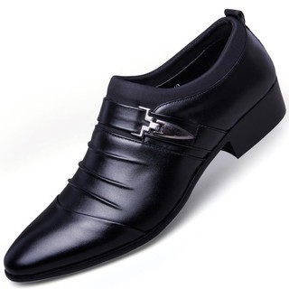 ♧▨▨[Spot goods] Men s PU leather shoes, formal and comfortable flat-bottomed casual shoes