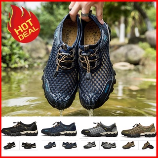 Men hot outdoors hiking mesh Hollow waterproof trekking shoes sale road mountain bike sports shoes
