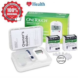 One Touch / Onetouch Select Simple Blood Glucose Monitor with 50pcs Strips FREE 50pcs Lancets 【On Sale Glucometer Set 】