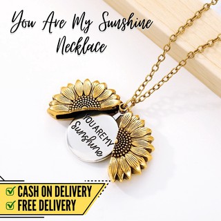Sunflower Necklace You Are My Sunshine with Gift Box Mother's Day Anniversary Birthday Valentines