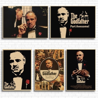 The Godfather classic gangster movie poster old video room decorative painting The Godfather Marlon Brando