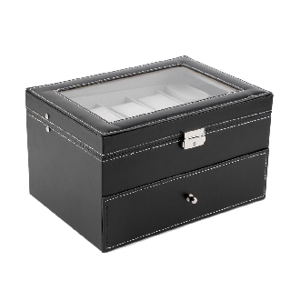 Double-Layered 20 Grids Leather Watch Box WB20 (5)