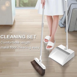 Brooms❍☼No1.go Household Cleaner Sturdy & Durable Plastic Long Handle Foldable Broom and Dustpan Set