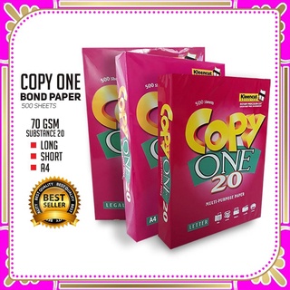 NOTE BOOK☎Copy One Bond Paper 70GSM Substance 20 (Short/A4/Long) 500sheets per ream