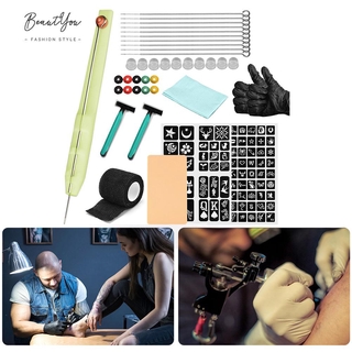 Hot-New♦Beginner Tattoo Pen Kit Set Makeup DIY Tools Hand Poke and Stick Tattoo Kit (1)