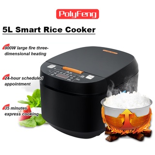 POLYFENG 5L Rice Cooker Automatic Rice Cooker 10 Cups Smart Fixed Time Appointment Non Stick COD