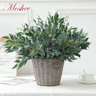 175pcs Willow Leaves Bunch Green Artificial Plants Fake Flower Leaf Foliage Bush Home Office Garden Decor (1)