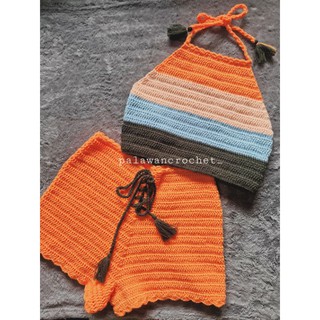Orange Halter crochet set