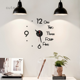 Fashion DIY Wall Clock 3D Mirror Surface Sticker Home Office brief living room Decor Clock
