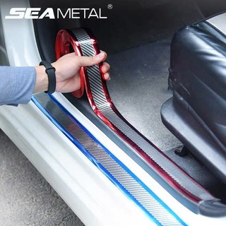 【Ready Stock】❉Carbon Fiber Car Door Protector Sill Strip 5D Sticker Anti Collision Scratch Resistant