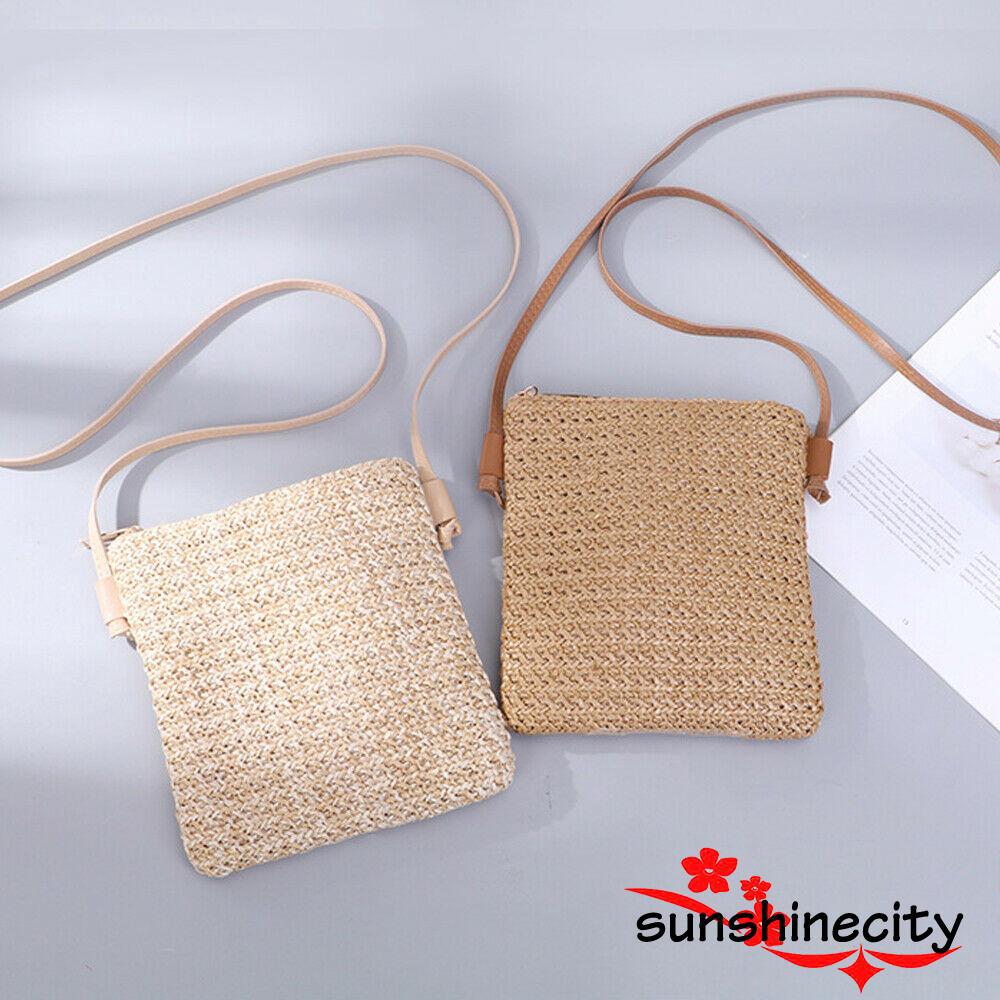 ✤-Women´s Straw Plait Small Square Bags One Shoulder