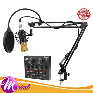 BM-800 V8 Condenser Microphone Kit Set with Multifunctional Live V8 Sound Card free Mic Adapter