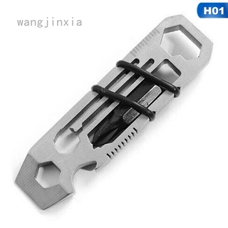 Wangjinxia Tiny Ratchet EDC Multi-Tool Key-Chain 6 in 1 KeyChain Keyring Bottle Opener