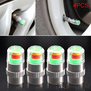4 Pcs Car Tire Tyre Air Pressure Valve Stem Caps Sensor Indicator Alert Auto SUV