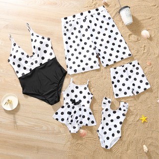 Family Flounce Plumeria Printed Matching Swimsuits Baby Swimwear Beach Pants One Piece Swimsuit