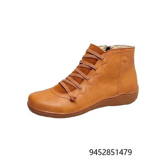 Korean Fashion Leather Lace Up High Cut Boots JS