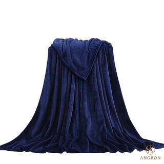 Angbon Velvet Fleece Double Size Blanket Bedspread Soft Solid Color Flannel Coral Blanket Plain