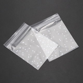 【On Sale】100pcs Frosted Cute Dots Plastic Pack Candy Cookie Soap Packaging Bags Cupcake Wrapper Self Adhesive Sample Gift Bag 7cm