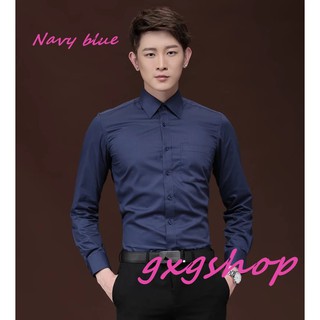 Black/White Korean fashion plain long sleeves for men (8)