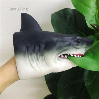 puppet toy♨♠Creative Silicone Shark Hand Puppet Realistic Non-toxic Jaws Soft Rubber Gloves Kid