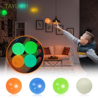 TAYLOR1 65mm Squash Ball Throw Stress Globbles Sticky Target Ball Stick Wall Family Games Fluorescent Luminous Classic Kids Gifts Decompression Ball/Multicolor