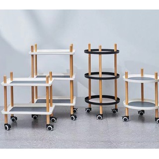 2gether Multi Purpose Circle Trolley side Table Utility Cart