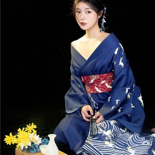 Kimono Women's Formal Wear Japanese Sexy Improved Chinese Style Japanese Japanese Crane New Kimono Dress Photograph