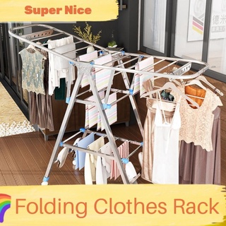 Stainless steel drying rack floor folding indoor household cool drying rack 1.7M (1)