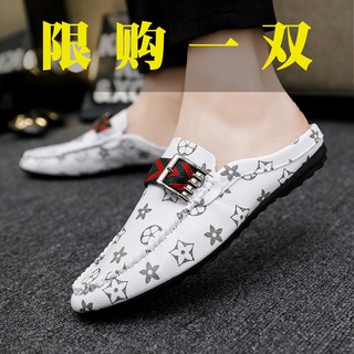 Men's Shoes Summer 2021 New Casual Bean Bean Shoes Half Drag Lazy Shoes Korean Version Of The Wild O