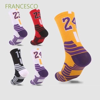 FRANCESCO Fashion Sports Socks Football Middle tube Soccer Socks Protect Feet Men Women Outdoor Cotton Hiking Breathable Basketball Socks
