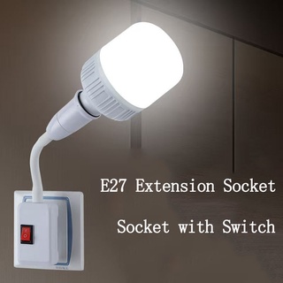 E27 Extension Socket Light Bulb Socket Bulb Socket with Switch Base Lamp Holder Light Socket
