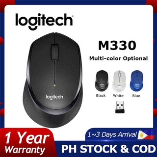 Logitech M330 Silent Plus Wireless Mouse 2.4GHz USB Optical Mice with Battery(Free Mousepad)