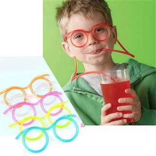 Children glasses straws plastic art straws funny gifts for kids