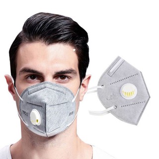 Ready Stock Reusable KN95 Mask- Valved Face Mask KN95 Protection Face Mask -Grey White Mask；