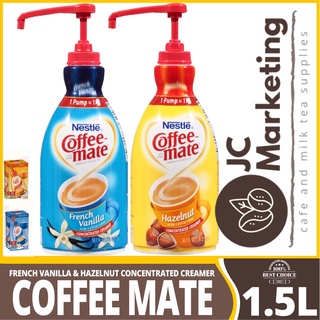 Nestle Coffee Mate French Vanilla & Hazelnut Coffee Creamer, Concentrated Liquid Pump Bottle, Non D