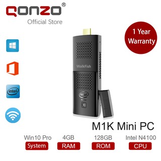 Qonzo M1K Mini PC Intel Celeron N4100 Quad-cores 4GB LPDDR4 128GB eMMC PC Stick 4K 2.4G/5.0G WiFi Bluetooth Windows 10