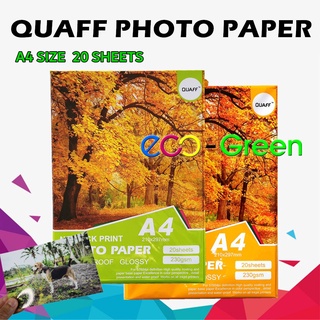 【Hot Stock】Photo paper A4 230sgm glossy brand Quaff 20 sheets per pack