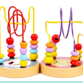 Small Circling Beads- Wooden Montessori Educational Toy for Kids and Baby