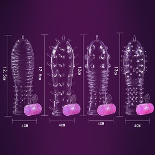 Unisex Vibration Crystal Silicone Reusable Penis Sleeve Time Delay Crystal Penis Rings Male Penis