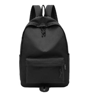 Simple Black Backpack Teenager School Bag Canvas Notebook Backpack Bag Unisex MAXU