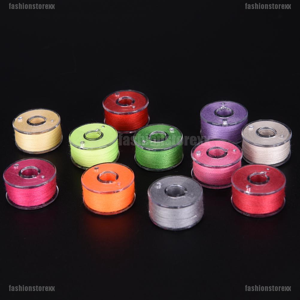 25Pcs/Set Bobbins Sewing Machine Spools Plastic Case With Sewing Thread For Sewing Machine