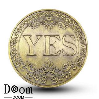Commemorative Seal YES or NO Commemorative Coin Floral YES NO Letter Coin Classic Magic Tricks TOYS 【Doom】