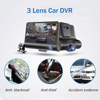 Car DVR 3 Cameras 4.0 Inches Dash Camera Dual Rearview Camera Video Recorder Auto Registrator Dvrs