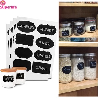 【Ready Stock】▥◙✴*Superlife*Chalkboard Labels Chalk Board Mason Jar Labels Removable Waterproof Black