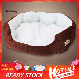 RED_Winter Warm Dog Cat Puppy\'s Fashion Comfortable Soft Pad Bed Pet Cushion Mat