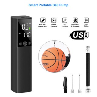 Smart Electric Ball Pump Portable Air Pump Inflation Cordless Compressor with Accurate Pressure Gauge and Digital LCD Display for Football Basketball Volleyball
