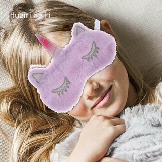 sleeping mask✾Jennifer's store Unicorn Eye Sleeping Mask Plush Shade Cover Suitable For Trave