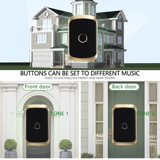 CACAZI A20 Home Intelligent Wireless Door bell 36 Songs Remote Control Waterproof Doorbell US Plug (4)