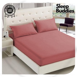Sleep Buddies Deluxe Plain 3 in 1 Bedsheet Set (2 Pillowcases & 1 Fitted Sheet) SE-52 (1)